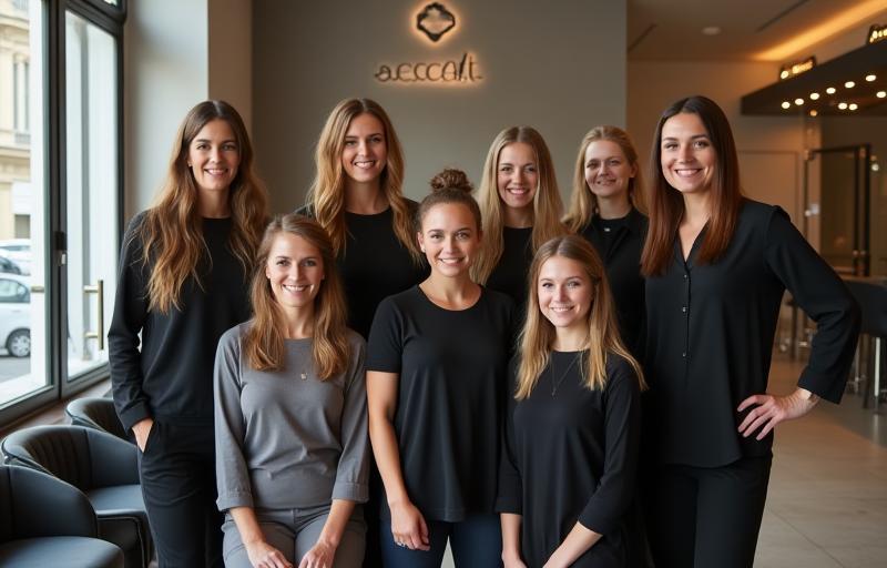 Équipe des coiffeurs accueillant les clients au Salon Éclat Paris